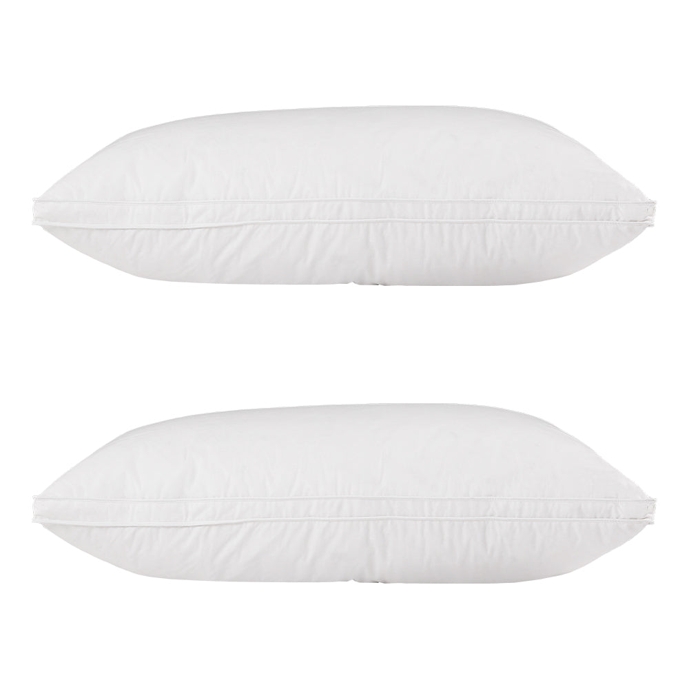 Giselle Bedding Luxury Duck Feather Down Pillow Twin Pack — Perfect Support and Softness — Allure Home Collections