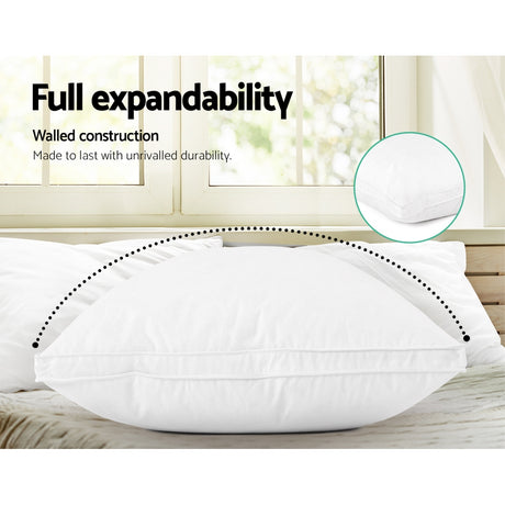 Giselle Bedding Luxury Duck Feather Down Pillow Twin Pack — Perfect Support and Softness — Allure Home Collections