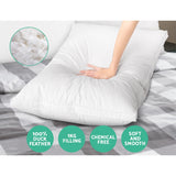 Giselle Bedding Luxury Duck Feather Down Pillow Twin Pack — Perfect Support and Softness — Allure Home Collections