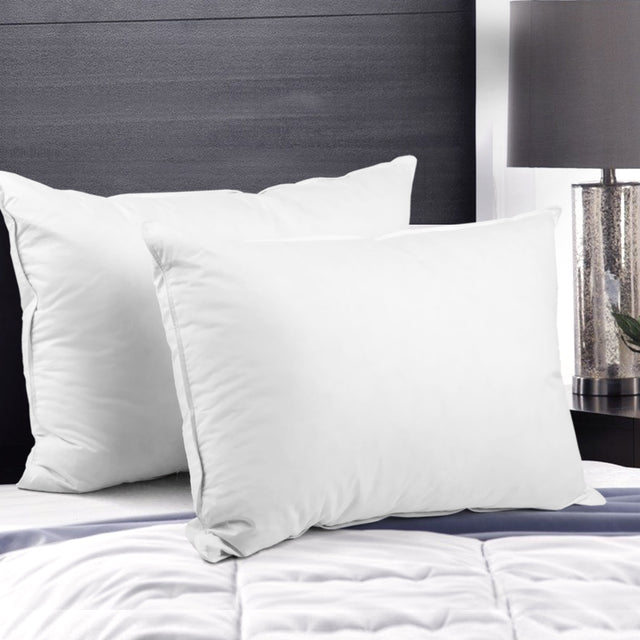 Giselle Bedding Duck Feather Down Pillow Twin Pack — 1kg Non-Live Plucked Fill — Allure Home Collections