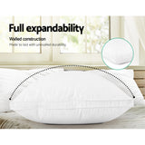 Giselle Bedding Luxury Goose Feather Down Pillow Twin Pack — 1kg Fill Each — Allure Home Collections