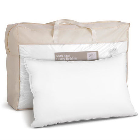 Giselle Bedding Luxury Goose Feather Down Pillow Twin Pack — 1kg Fill Each — Allure Home Collections