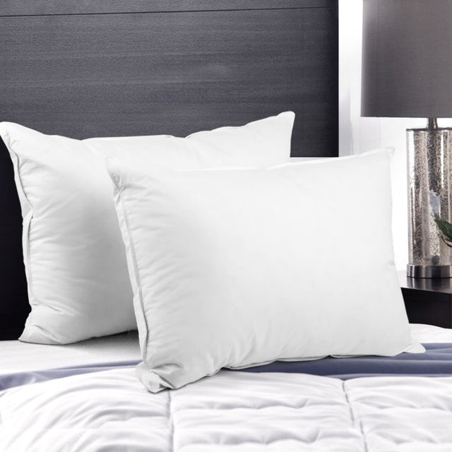 Giselle Bedding Goose Feather Down Pillow Twin Pack — 1kg Non-Live Plucked Fill — Allure Home Collections