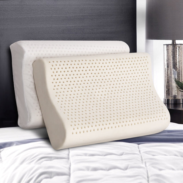 Giselle Bedding 2-Zone Natural Latex Pillow Twin Pack — Contour, 100% Natural — Allure Home Collections