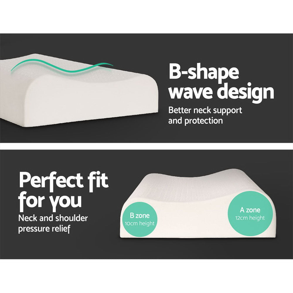 Giselle Bedding 2-Zone Natural Latex Pillow Twin Pack — Contour, 100% Natural — Allure Home Collections