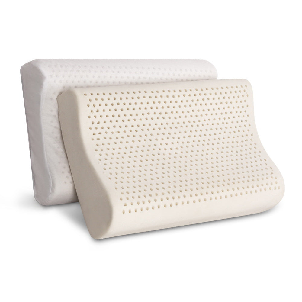 Giselle Bedding 2-Zone Natural Latex Pillow Twin Pack — Contour, 100% Natural — Allure Home Collections
