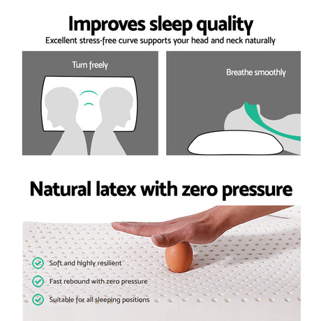 Giselle Bedding 100% Natural Latex Classic Pillow Twin Pack — Allure Home Collections
