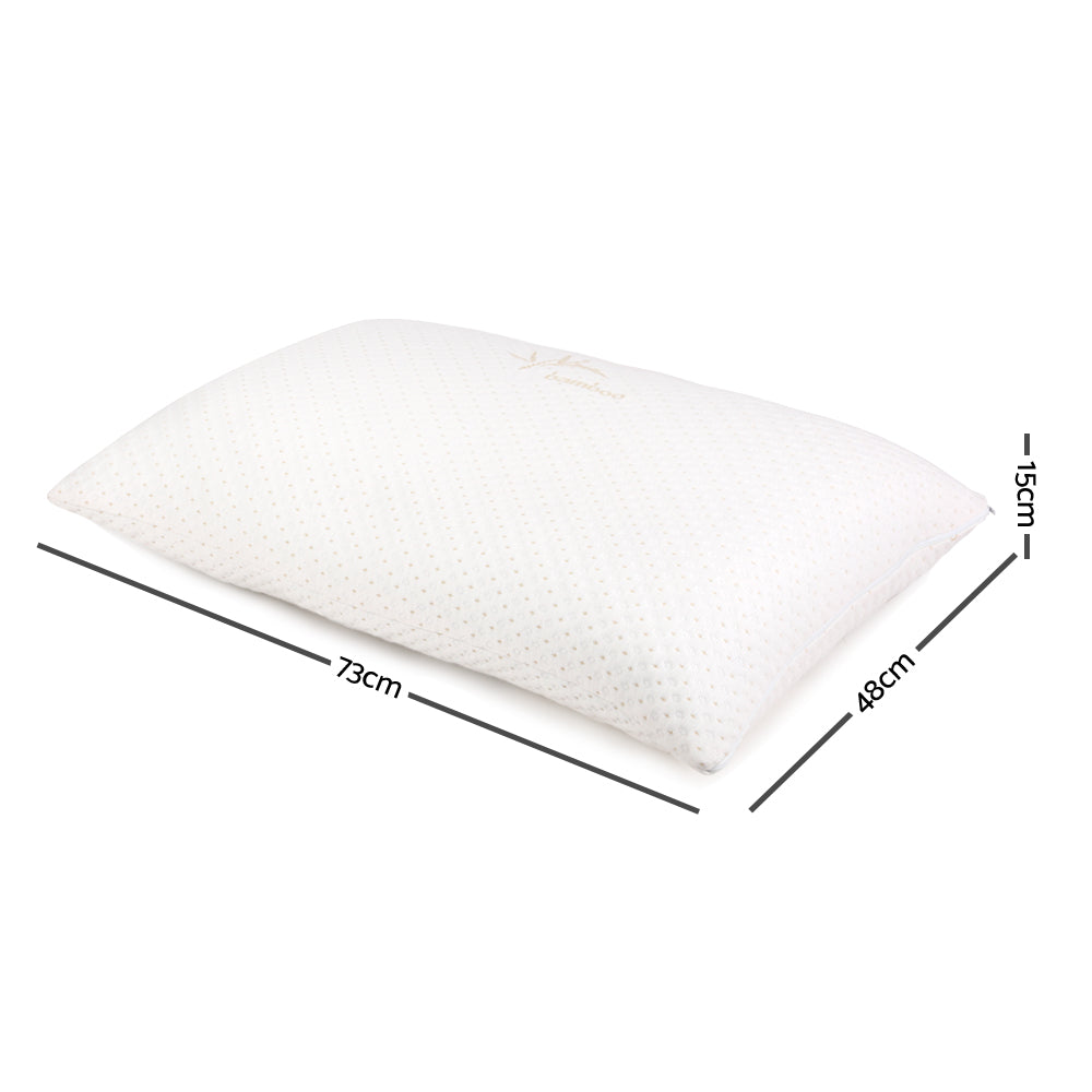 Giselle Bedding Gel-Infused Memory Foam Pillow Twin Pack — Bamboo Cover — Allure Home Collections