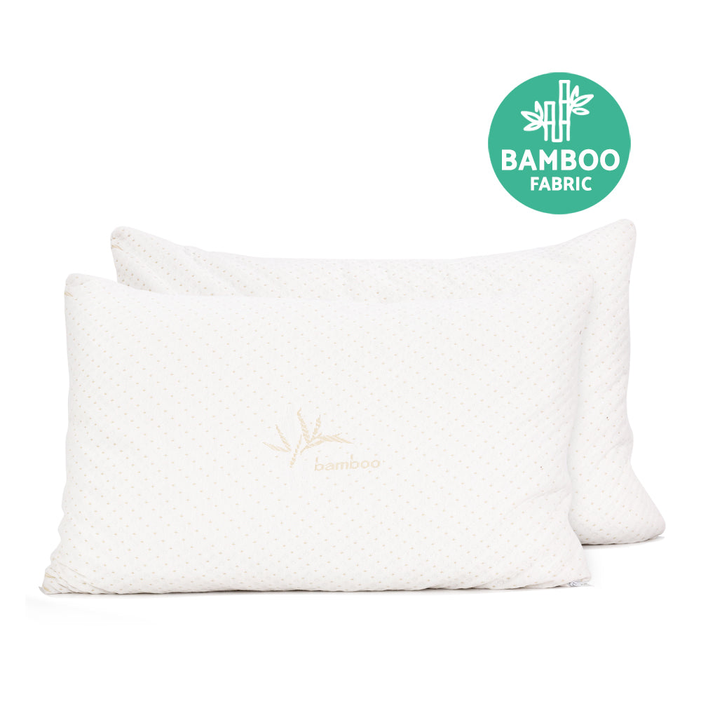 Giselle Bedding Gel-Infused Memory Foam Pillow Twin Pack — Bamboo Cover — Allure Home Collections