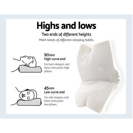 Giselle Bedding Memory Foam Contour Pillow — 100% High-Density Foam, Classic — Allure Home Collections