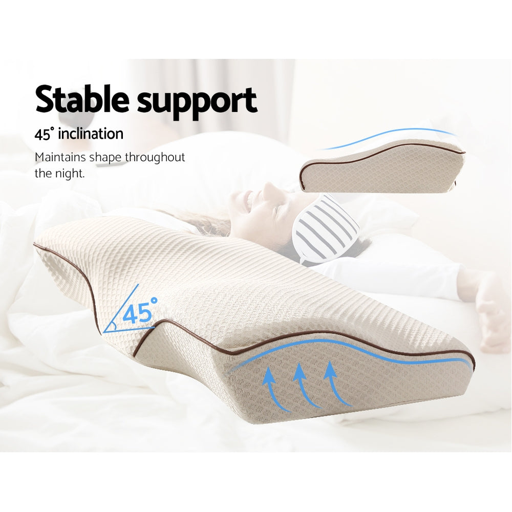 Giselle Bedding Memory Foam Contour Pillow — 100% High-Density Foam, Classic — Allure Home Collections