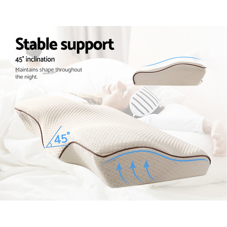 Giselle Bedding Memory Foam Contour Pillow — 100% High-Density Foam, Classic — Allure Home Collections