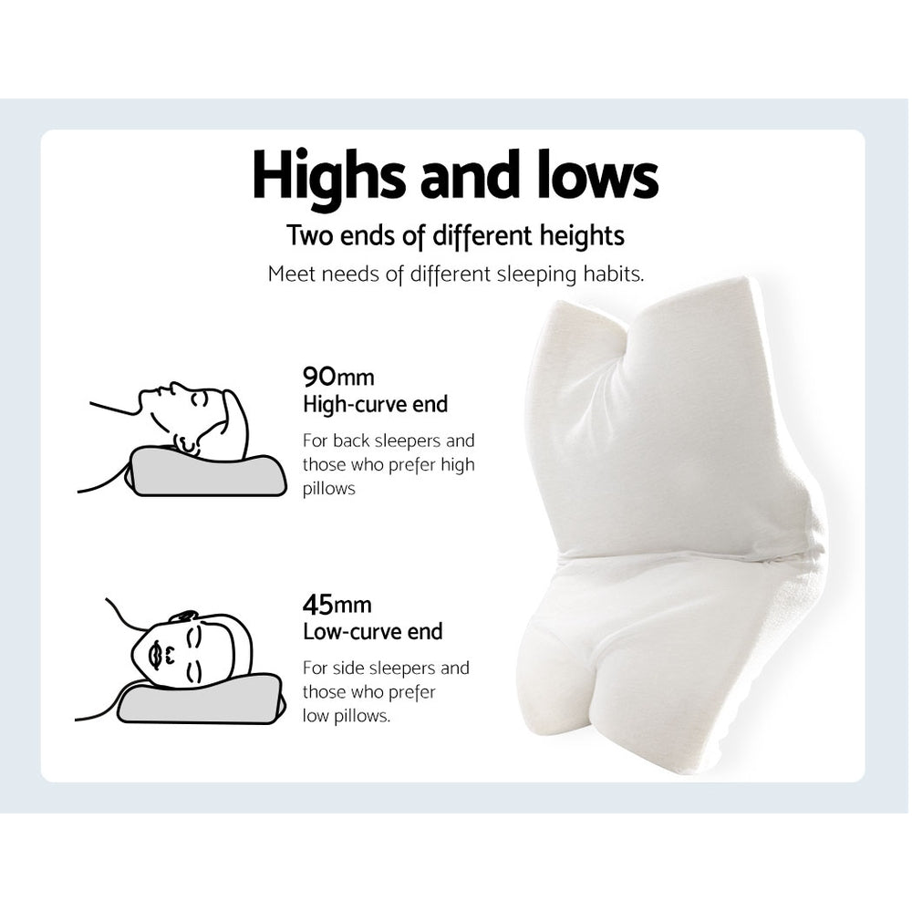 Giselle Bedding Memory Foam Contour Pillow — Navy, High-Density Foam — Allure Home Collections