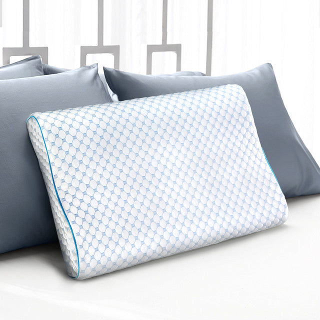 Giselle Bedding Cool Gel Memory Foam Contour Pillow — 100% Gel-Infused High-Density — Allure Home Collections