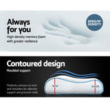 Giselle Bedding Cool Gel Memory Foam Contour Pillow — 100% Gel-Infused High-Density — Allure Home Collections