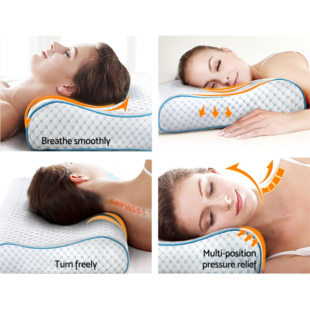 Giselle Bedding Cool Gel Memory Foam Contour Pillow — 100% Gel-Infused High-Density — Allure Home Collections