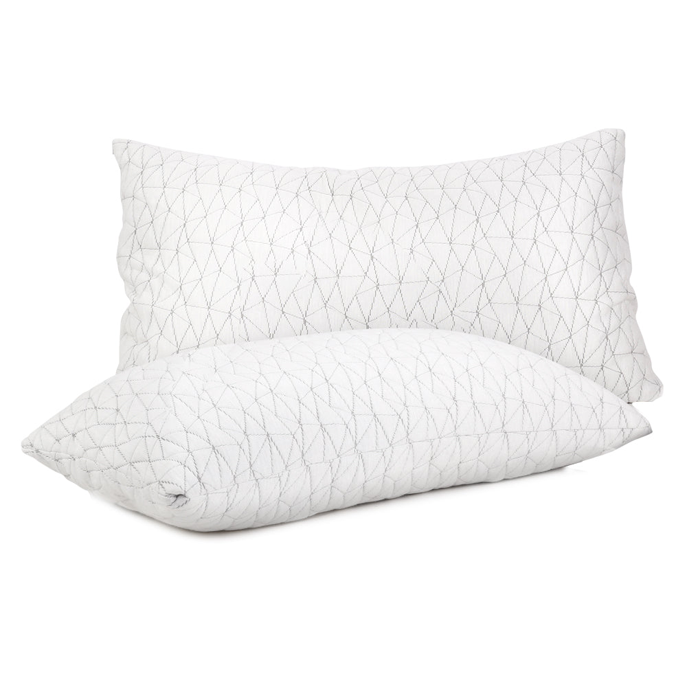 Giselle Bedding King Size Memory Foam Pillow Twin Pack — Neck and Shoulder Support — Allure Home Collections