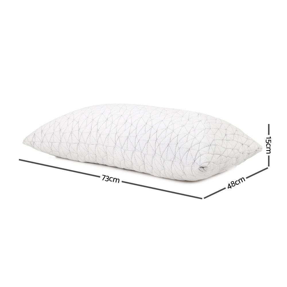 Giselle Bedding Memory Foam Pillow Twin Pack — High-Density and Gel-Infused Blend — Allure Home Collections