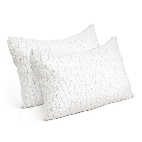 Giselle Bedding Memory Foam Pillow Twin Pack — High-Density and Gel-Infused Blend — Allure Home Collections