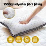 Giselle Bedding Microfibre Support Pillow — 1kg Polyester Fibre, All Sleepers — Allure Home Collections