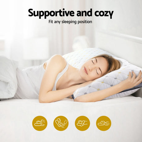 Giselle Bedding Microfibre Support Pillow — 1kg Polyester Fibre, All Sleepers — Allure Home Collections