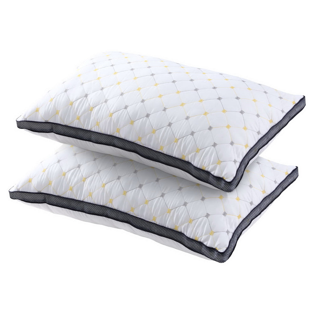 Giselle Luxury Microfibre Pillow Set — 2-Pack, 1kg Polyester Fibre, All Sleepers — Allure Home Collections