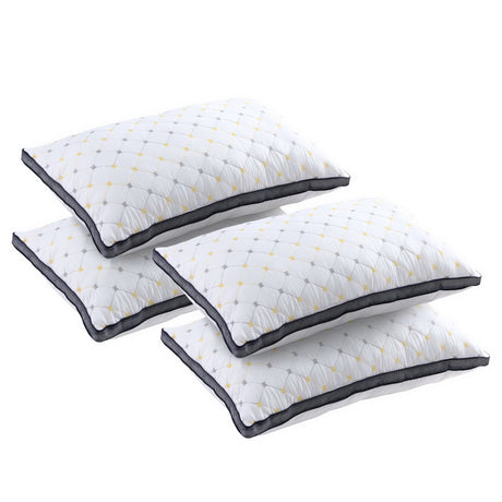 Giselle Luxury Microfibre Pillows — 4-Pack, 1kg Polyester Fibre, Family or Hotel — Allure Home Collections