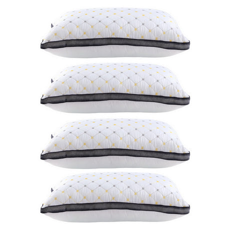 Giselle Luxury Microfibre Pillows — 4-Pack, 1kg Polyester Fibre, Family or Hotel — Allure Home Collections