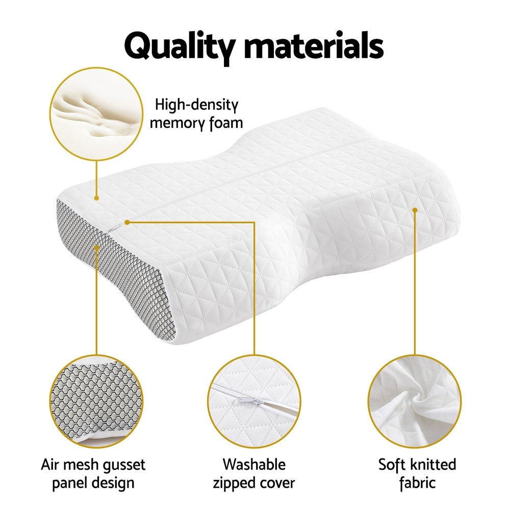 Giselle Contour Memory Foam Pillow — Ultimate Neck and Head Support — Allure Home Collections