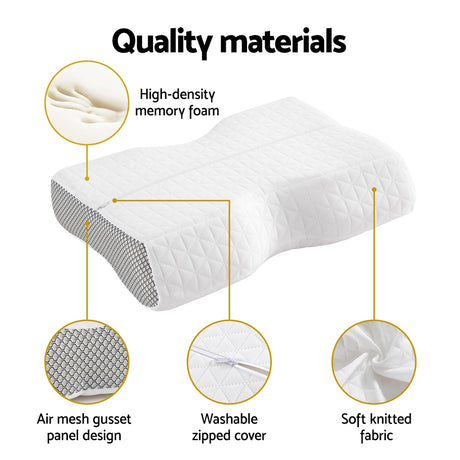 Giselle Contour Memory Foam Pillow — Ultimate Neck and Head Support — Allure Home Collections