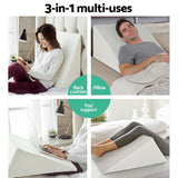 Giselle Bedding Wedge Pillow — White, Elevating Back and Upper Body Support — Allure Home Collections