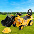 Kids Ride On Bulldozer with Helmet Yellow