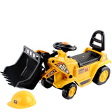 Kids Ride On Bulldozer with Helmet Yellow