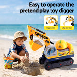 Halton Ride On Bulldozer Digger with Helmet, Yellow