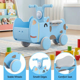 Blue kids ride on push car with storage