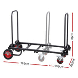 Foldable Hand Trolley 180kg Collapsible Platform Cart Black side view