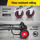 Foldable Hand Trolley 180kg Collapsible Platform Cart Black loaded