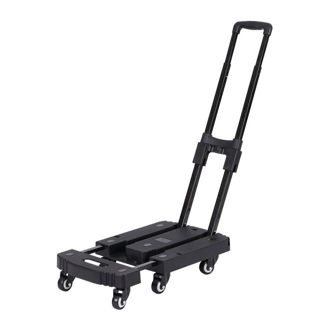 folding platform hand truck trolley in black view 2