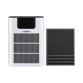 Close up of the PM2.5 digital display and control panel on the air purifier