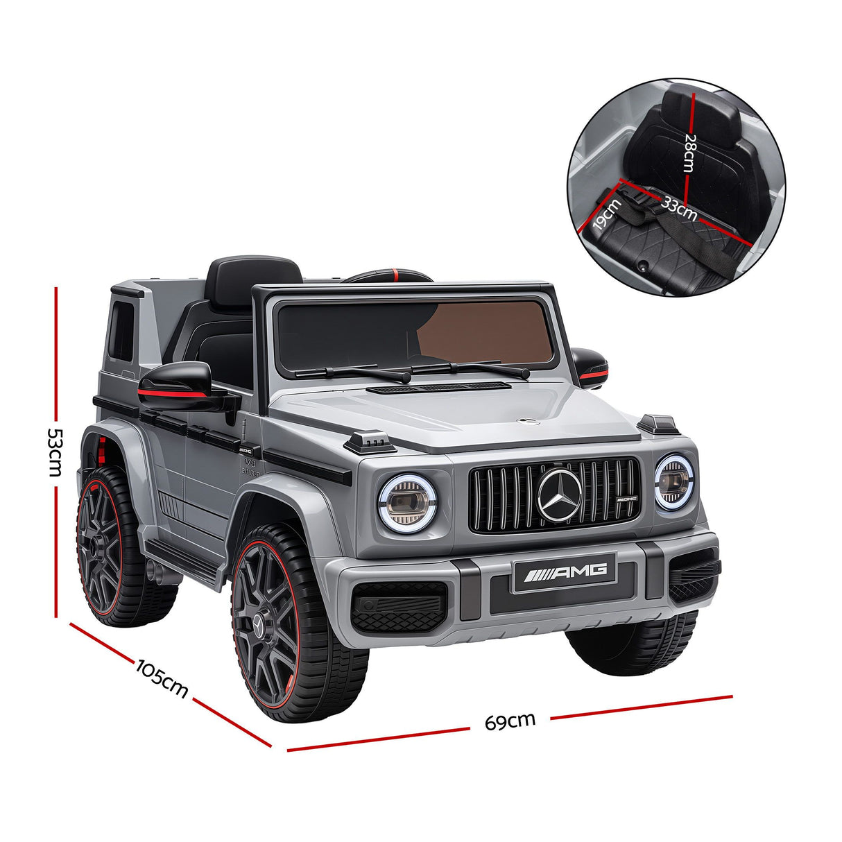 Gaydon Kids Ride On Car, 12V Electric, Grey
