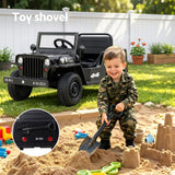 Rufforth Kids Ride On Military Jeep, 12V Electric, Black