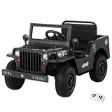 Rufforth Kids Ride On Military Jeep, 12V Electric, Black