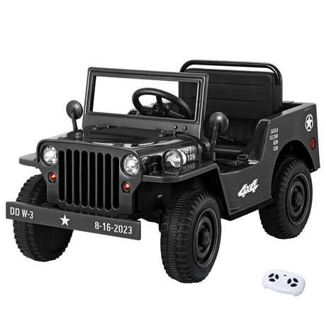 Kids Electric Ride On Military Off Road Car with Remote Control 12V Black