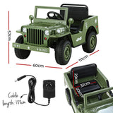 Rufforth Kids Ride On Military Jeep, 12V Electric, Olive