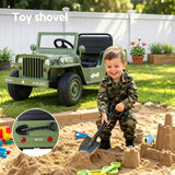 Rufforth Kids Ride On Military Jeep, 12V Electric, Olive