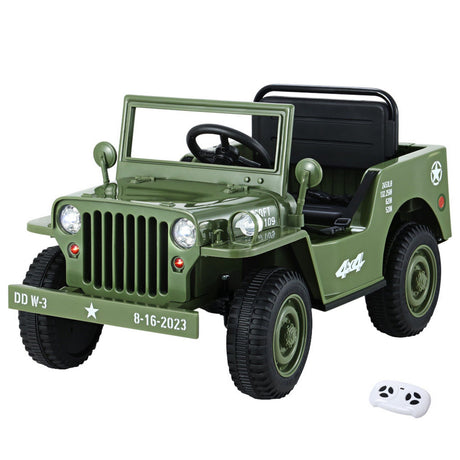 Kids Electric Ride On Military Off Road Car with Remote Control 12V Olive