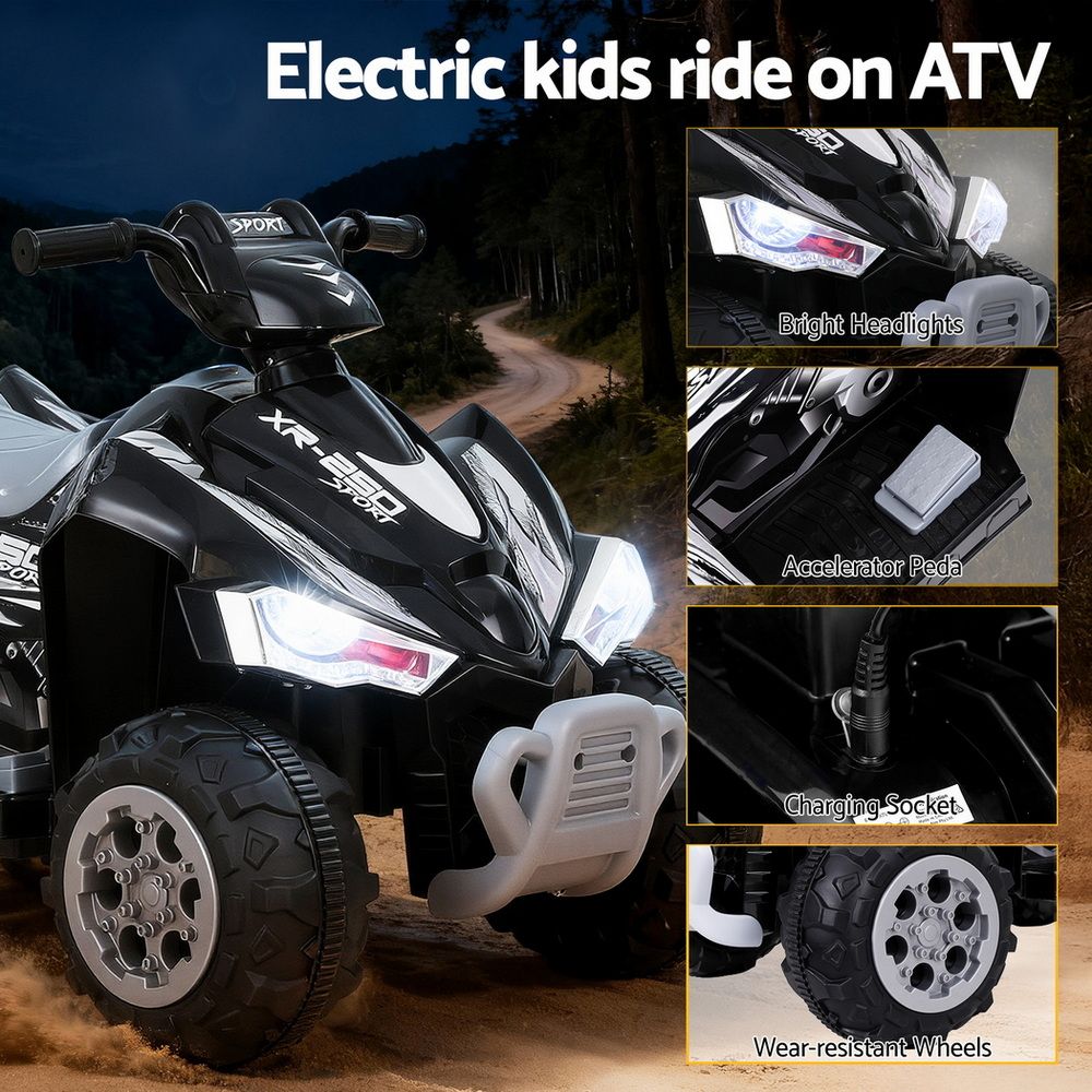 Kinloss Ride On ATV Quad 12V Electric, Black