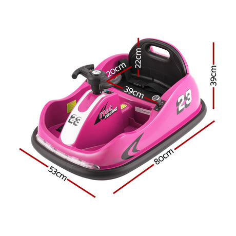 Kids Electric Ride On Bumper Kart with Remote Control 6V Pink
