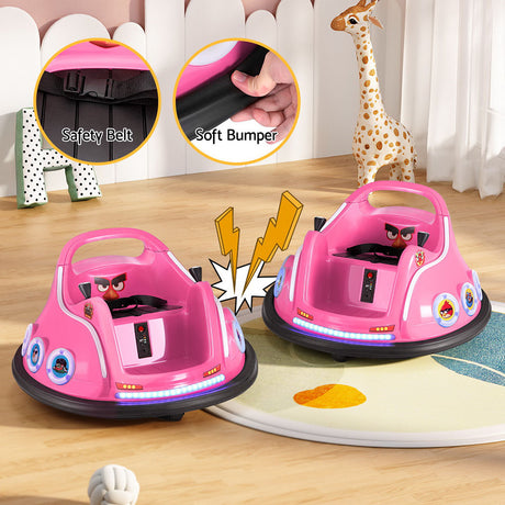 Kids Electric Ride On Bumper Car with Remote Control 6V Pink
