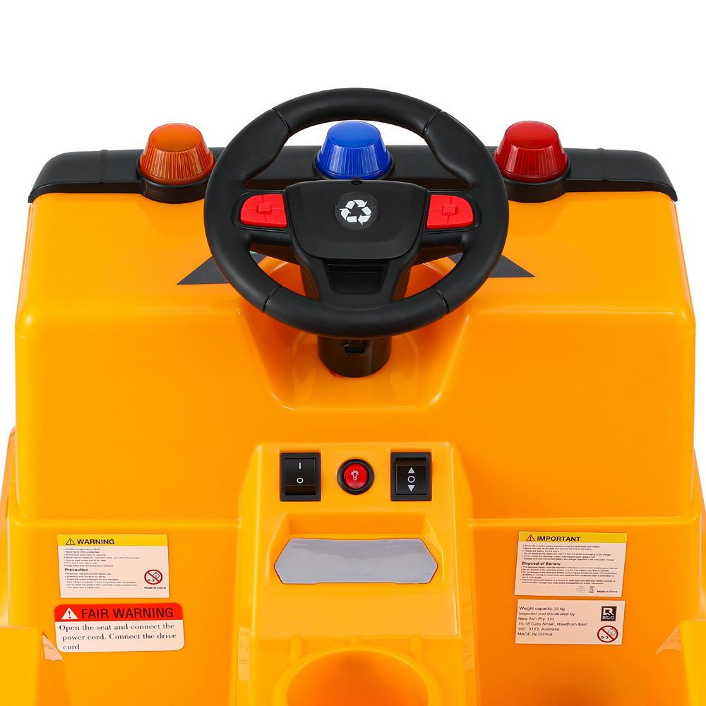 Peterhead Ride On Garbage Truck 12V Electric, Yellow